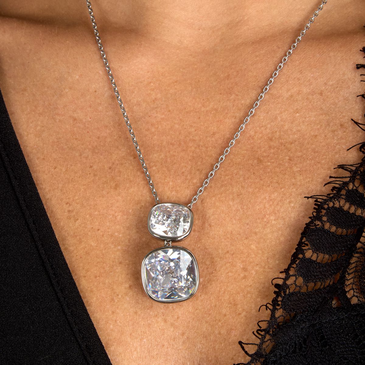 Collana Donna Morellato Cristalli Pendente in Acciaio con Cubic Zirconia Bianchi SAZW01 - Morellato