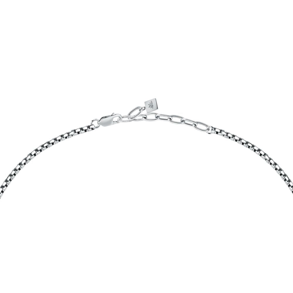 Collana Uomo Morellato Terra SBKA01 in Acciaio Silver con Pendente in Pietra Occhio di Tigre Marrone 50+5 cm - Arena Gioielli