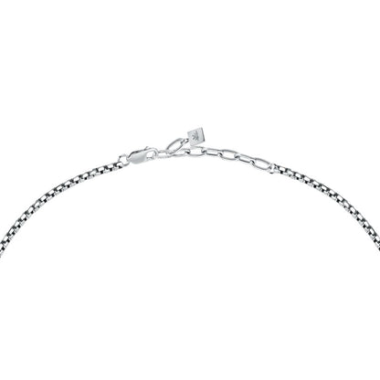 Collana Uomo Morellato Terra SBKA01 in Acciaio Silver con Pendente in Pietra Occhio di Tigre Marrone 50+5 cm - Arena Gioielli