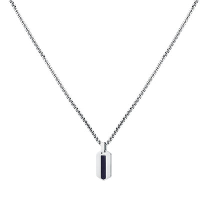 Collana Uomo Morellato Terra SBKA02 in Acciaio Silver con Pendente in Pietra Occhio di Tigre Blu 50+5 cm - Arena Gioielli