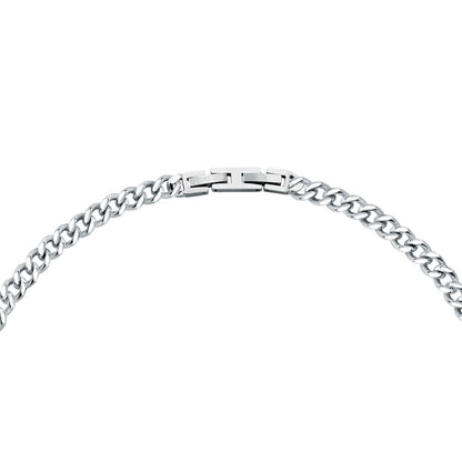 Collana Uomo Morellato Terra SBKA03 in Acciaio Silver con Maglia Chain e Inserto in Pietra Occhio di Tigre Blu 50 cm - Arena Gioielli