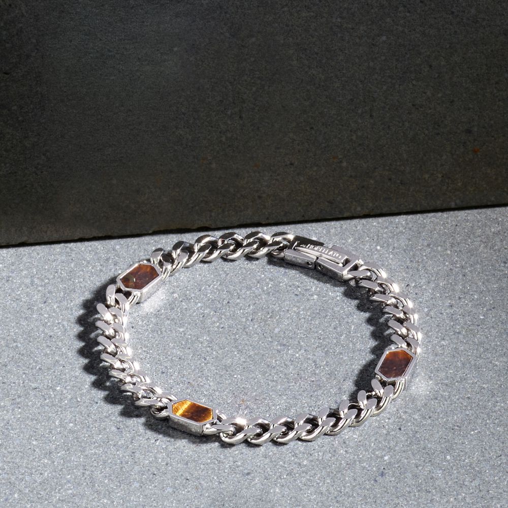 Bracciale Uomo Morellato Terra SBKA04 in Acciaio con Maglia Chain e Pietra Occhio di Tigre Marrone - Arena Gioielli - Morellato