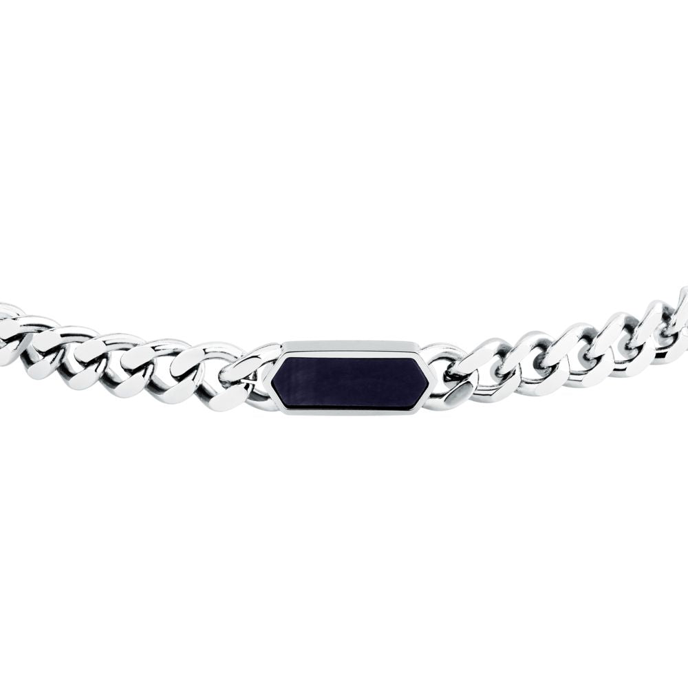 Bracciale Uomo Morellato Terra SBKA06 in Acciaio con Maglia Chain e Pietra Occhio di Tigre Blu 18,5+3 cm - Arena Gioielli - Morellato