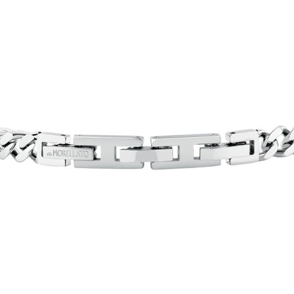 Bracciale Uomo Morellato Terra SBKA06 in Acciaio con Maglia Chain e Pietra Occhio di Tigre Blu 18,5+3 cm - Arena Gioielli