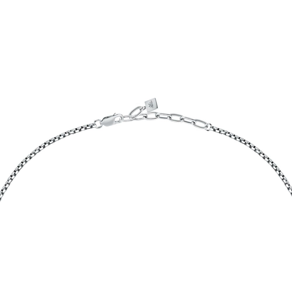 Collana Uomo Morellato Amuleti SBKA09 in Acciaio Silver e Nero con Pendente Simbolo Lupo 50+5 cm - Arena Gioielli - Morellato