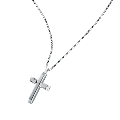 Collana Uomo Sector Spirit con Pendente Croce in Acciaio Silver SZQ32
