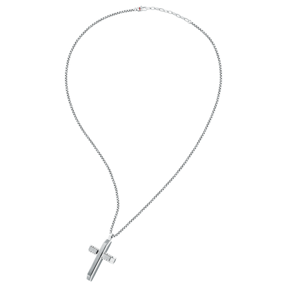 Collana Uomo Sector Spirit con Pendente Croce in Acciaio Silver SZQ32