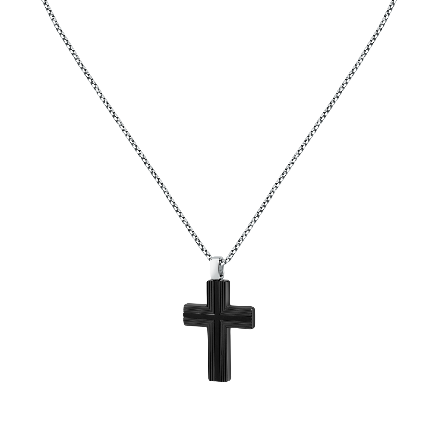 Collana Uomo Sector Spirit con Pendente Croce Nera in Acciaio SZQ33 - Sector