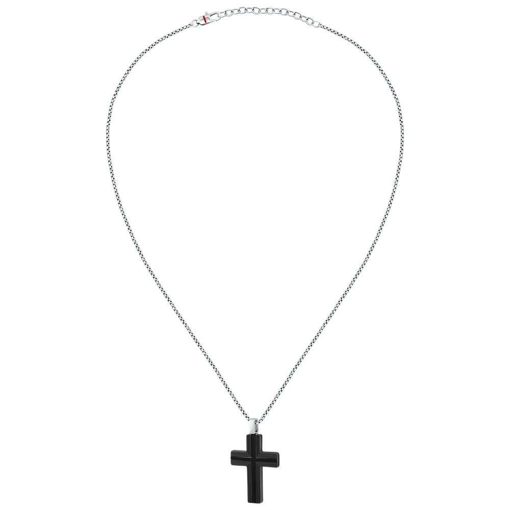 Collana Uomo Sector Spirit con Pendente Croce Nera in Acciaio SZQ33 - Sector