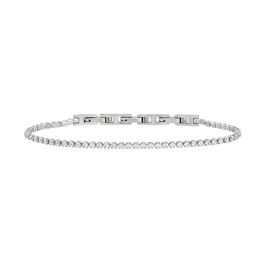 Bracciale Unisex Breil Tribe Tennis TJ3595 in Acciaio Silver con Zirconi Bianchi 18-20,5 cm - Arena Gioielli  - Breil