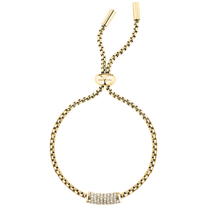 Bracciale Donna Trussardi T-Design in Acciaio Dorato con Cristalli Bianchi TJAXA47 - Arena Gioielli