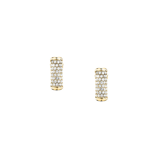 Orecchini Donna Trussardi T-Design in Acciaio Dorato con Cristalli Bianchi TJAXA49 - Arena Gioielli - Trussardi