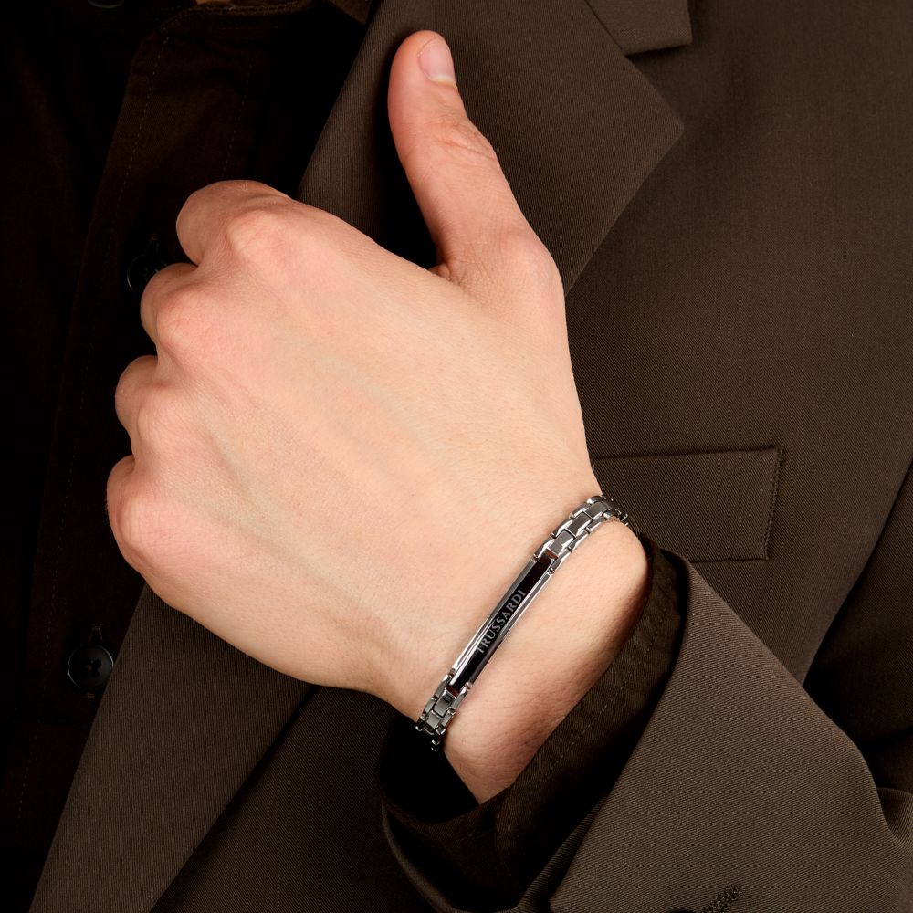 Bracciale Uomo Trussardi Acciaio Inossidabile Placca ID Bicolore TJAXV22 - Trussardi