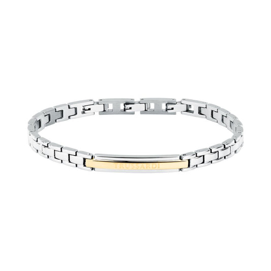 Bracciale Uomo Trussardi T-Steel Acciaio Placca ID Dorata TJAXV23 - Arena Gioielli - Trussardi