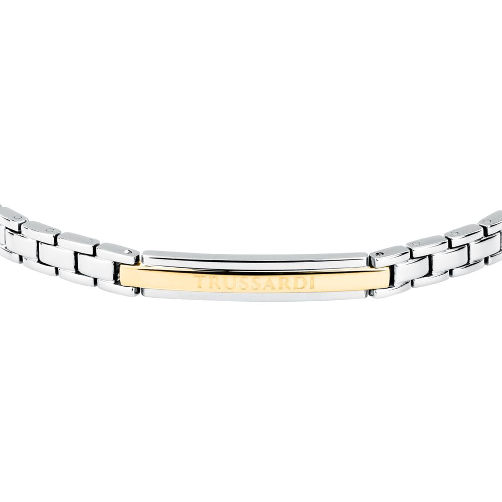 Bracciale Uomo Trussardi T-Steel Acciaio Placca ID Dorata TJAXV23 - Trussardi