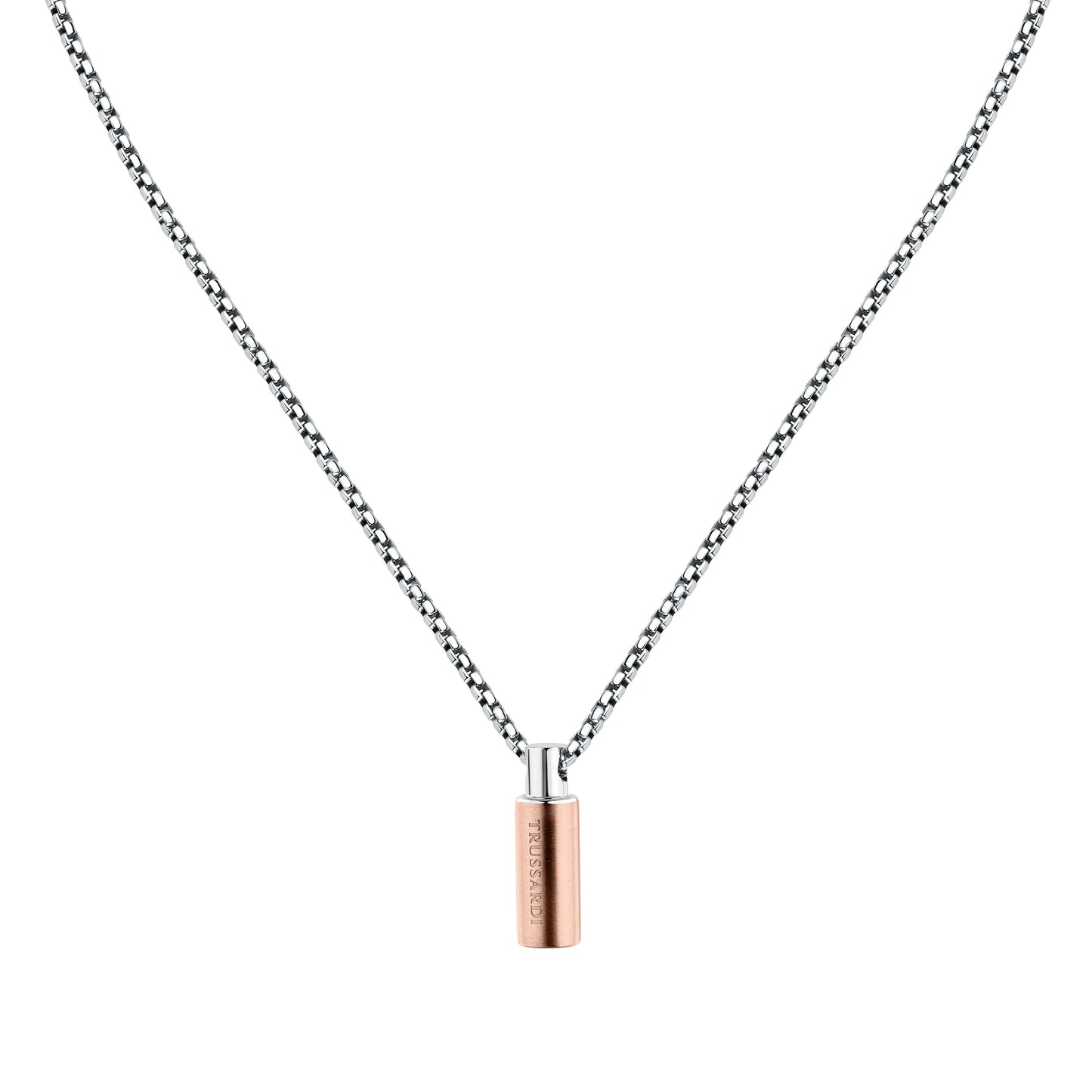 Collana Uomo Trussardi T-Steel in Acciaio con Pendente Rose-Gold TJAXV59 - Arena Gioielli - Trussardi