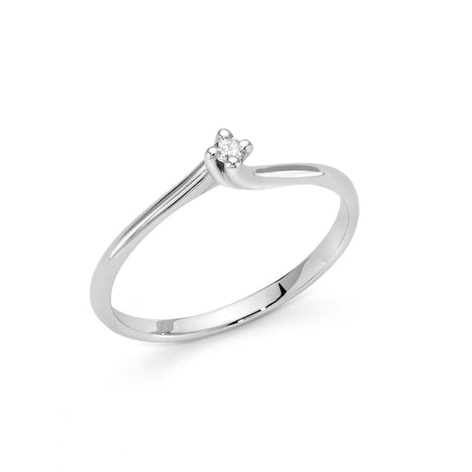 Anello Donna Miluna Solitario in Oro Bianco e Diamante – Ref. LID3264 - Arena Gioielli  - Miluna