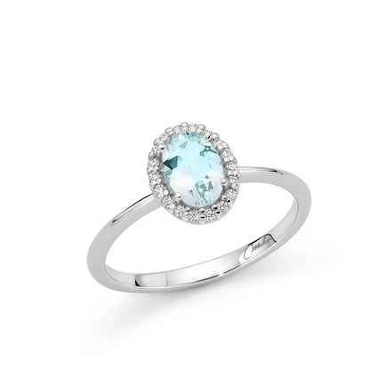 Anello donna Miluna in oro e acquamarina LID3764 - Arena Gioielli