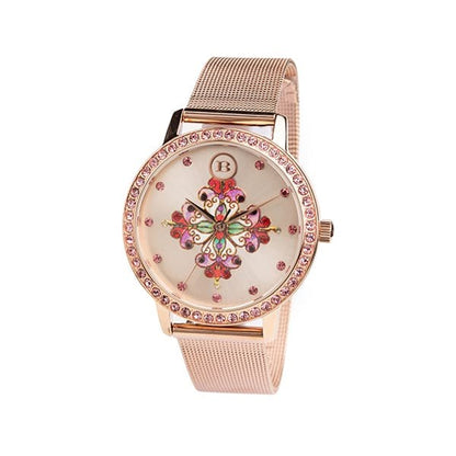 Orologio Donna Isola Bella Rosone 40000068 in Acciaio Rosa con Quadrante Barocco e Cinturino in Maglia Milano 38 mm - Arena Gioielli