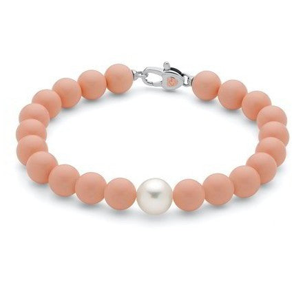 Bracciale donna Miluna Terra e Mare in Argento, Corallo Rosa e Perla – PBR2085V - Arena Gioielli  - Miluna