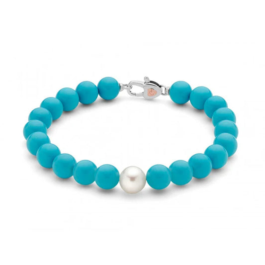 Bracciale Donna Miluna Terra e Mare in Argento, Turchese e Perla – Ref. PBR1794V - Arena Gioielli  - Miluna