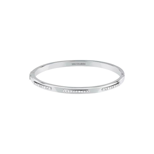 Bracciale Rigido Donna Trussardi Concept TJAYY06 – Acciaio e Cristalli - Arena Gioielli  - Trussardi
