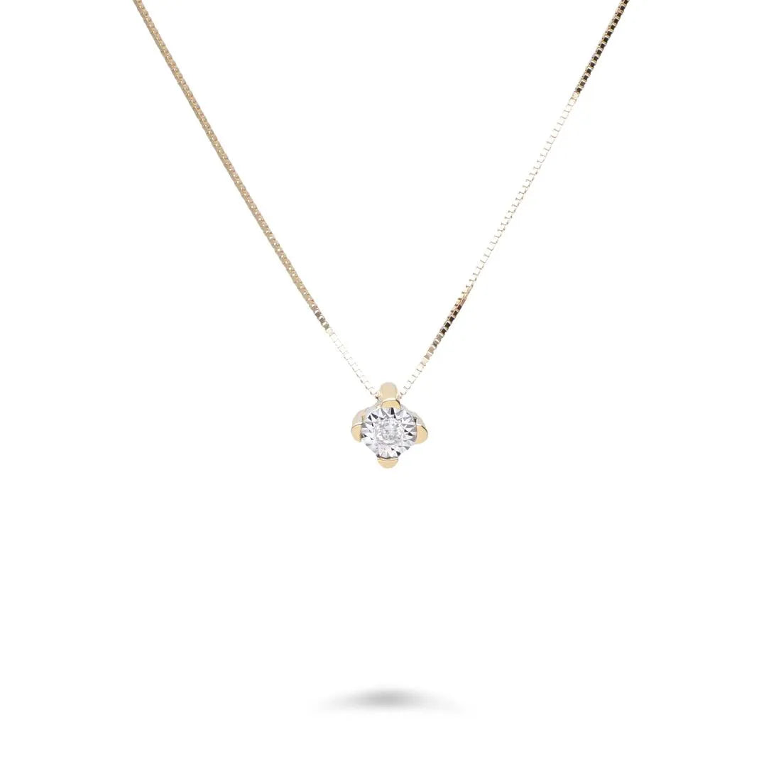 Collana punto luce oro giallo 18 carati 0,03 ct MP74-27D03G - Arena Gioielli 