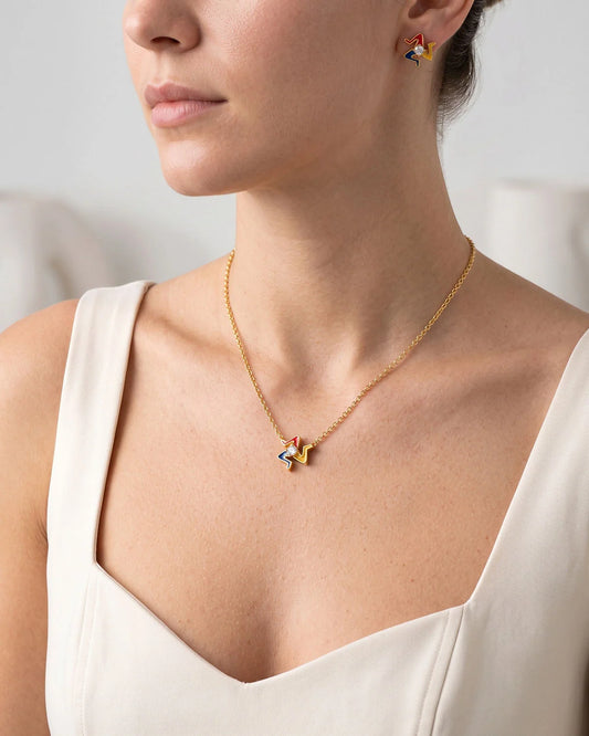 Orecchini Lobo Donna Isola Bella Mini Trinacria Gemma 60000108 Placcati Oro con Smalti e Punto Luce - Arena Gioielli - Isola bella