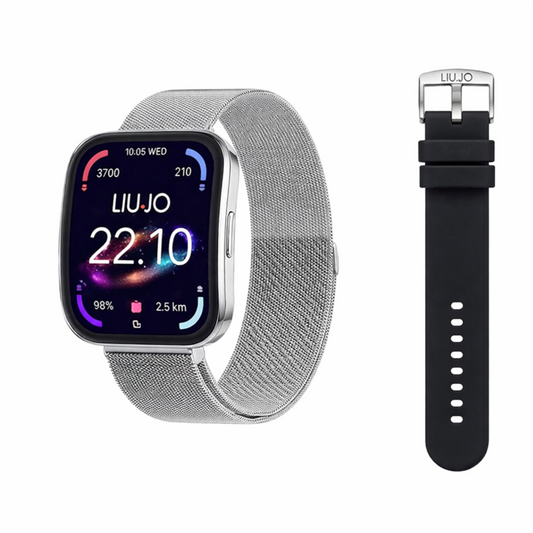 Smartwatch Unisex Liu Jo Curve Silver con Doppio Cinturino – SWLJ217 — Unisex - Arena Gioielli 