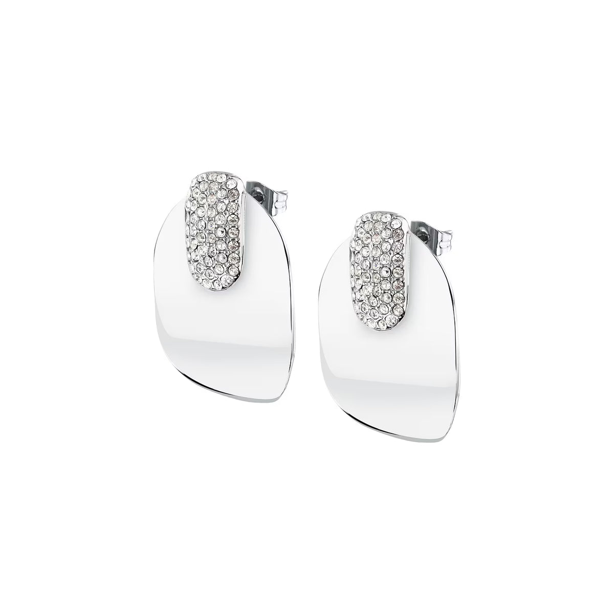Orecchini Donna Morellato Vintage SAZJ21 a Lobo in Acciaio Silver con Cristalli Bianchi 31 mm - Morellato