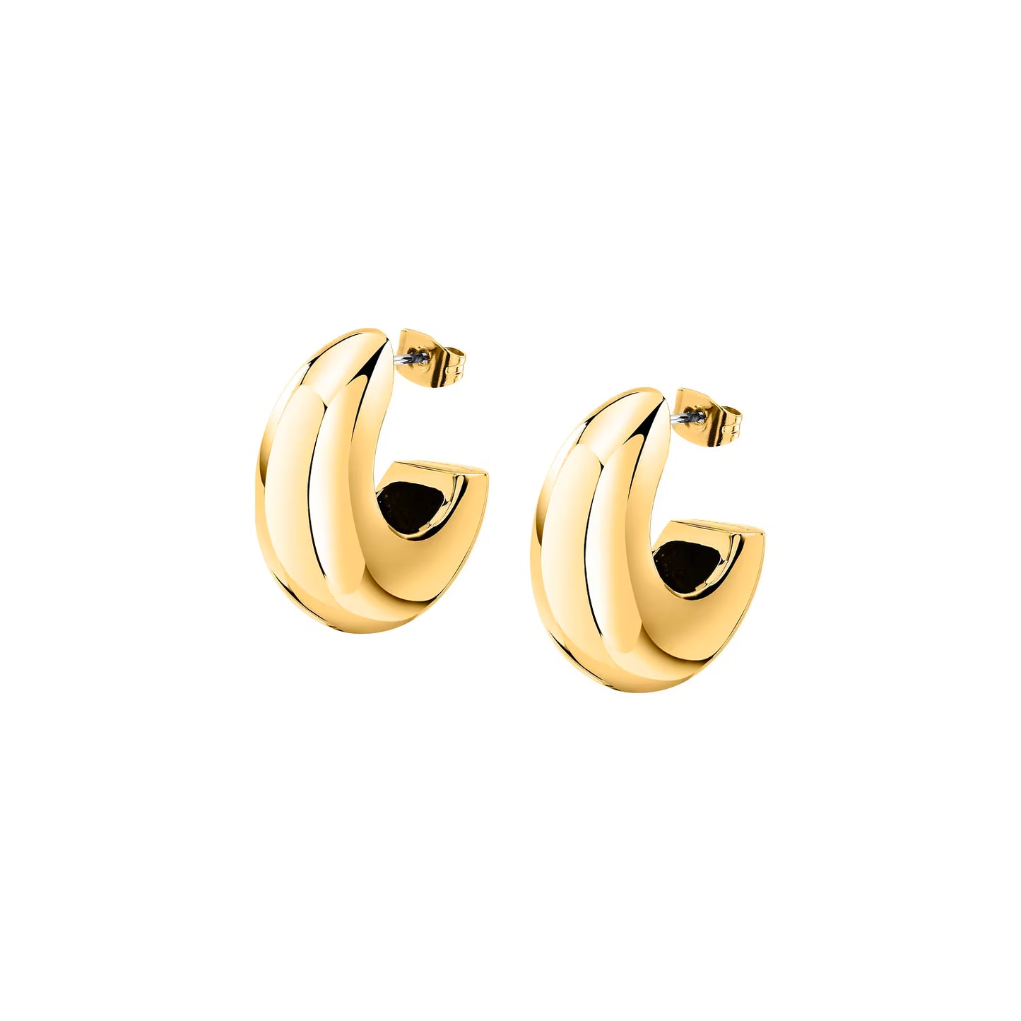 Orecchini a Cerchio Donna Trussardi T-Bold TJBJV05 – Acciaio Oro - Trussardi