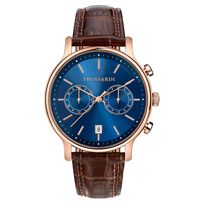 Orologio Uomo Trussardi T-Inedito Oro Rosa Pelle Marrone R2451174001 - Arena Gioielli