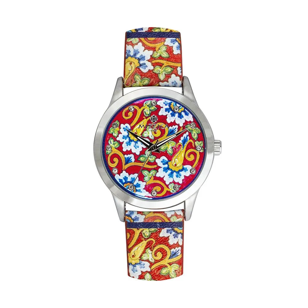 Orologio donna solo tempo donna Mizzica Fiore Blu MB109 - Arena Gioielli 