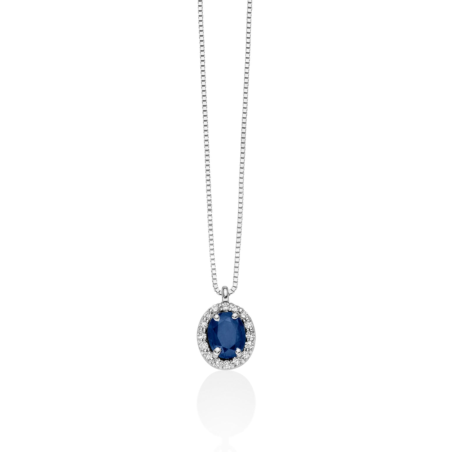 Collana Miluna oro, diamanti e zaffiro CLD4088 - Arena Gioielli 