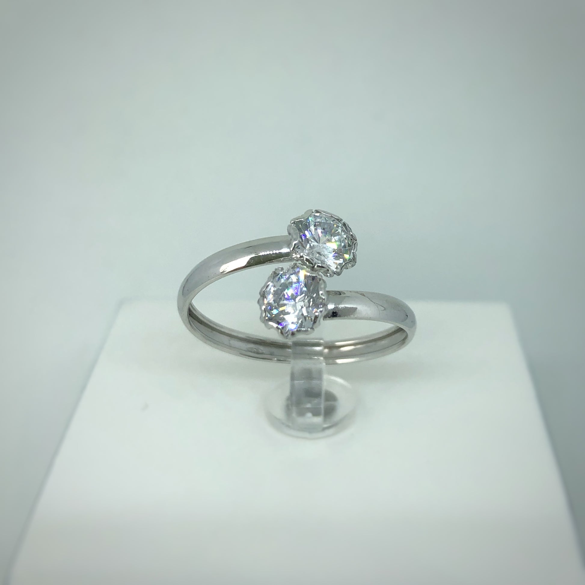 Solitario doppio oro e zirconi - Arena Gioielli