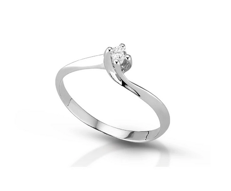 Solitario oro e diamante naturale da 0,06 ct. - Arena Gioielli