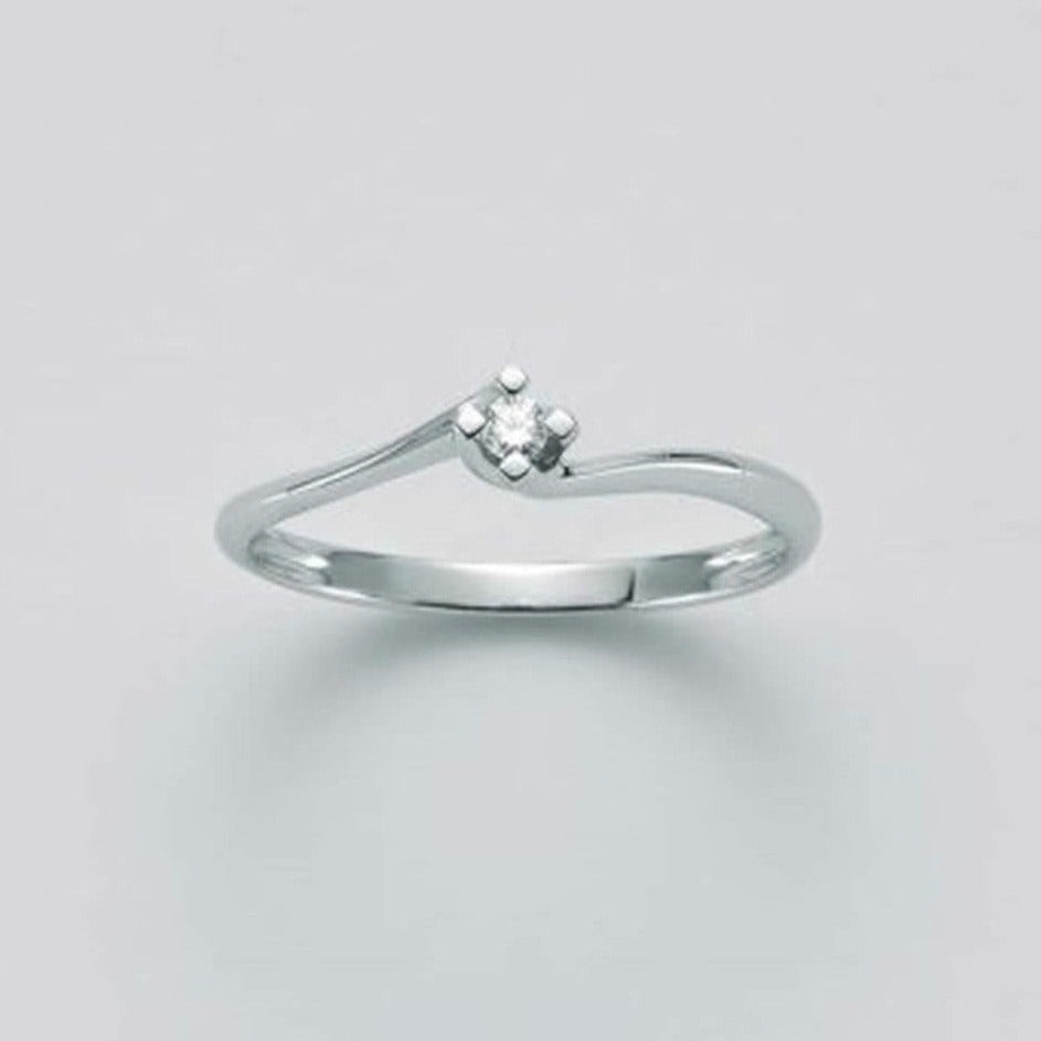 Solitario oro e diamante naturale da 0,05 ct. - Arena Gioielli