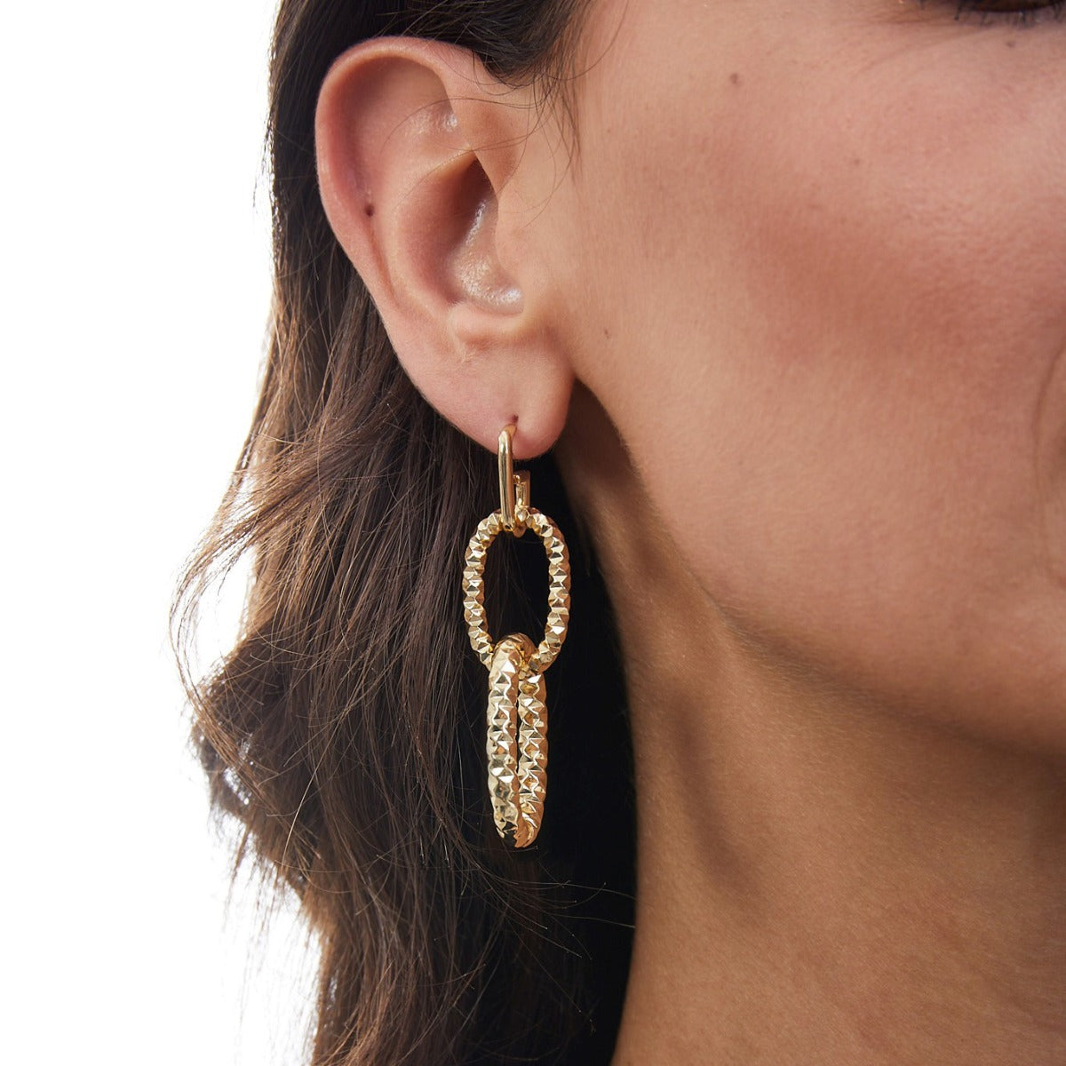 Orecchini pendenti in bronzo dorati Unoaerre - Arena Gioielli 