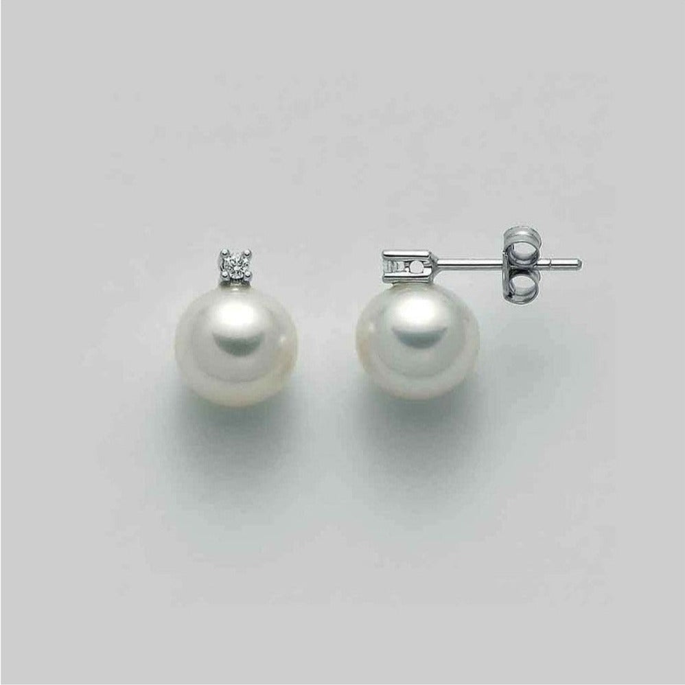 Orecchini perle in oro e diamanti 6,5/7mm - Arena Gioielli